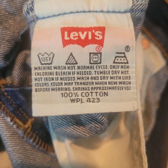 Levi's 501 Button Fly Straight Leg Jeans Men's Size 31 X 33 Blue Denim Workwear - Picture 10 of 13